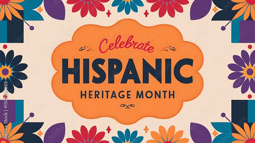 Obraz premium Hispanic Heritage Month Poster Vector Illustration
