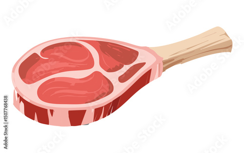 Fresh  bone in meat cut ingredients - vector illustration