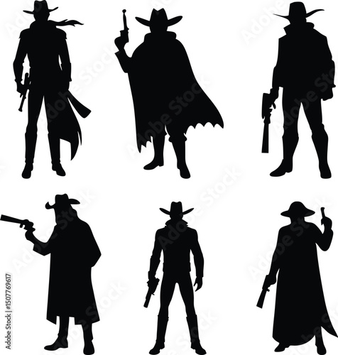 Cowboy Silhouette Vector Art Bundle.
