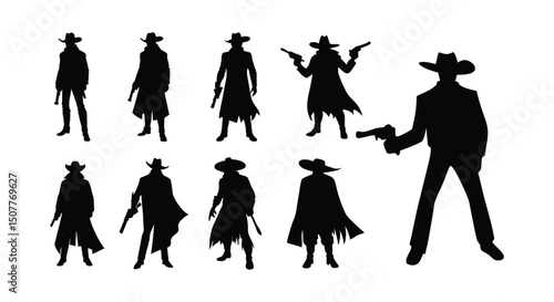 Cowboy Silhouette Vector Art Bundle.