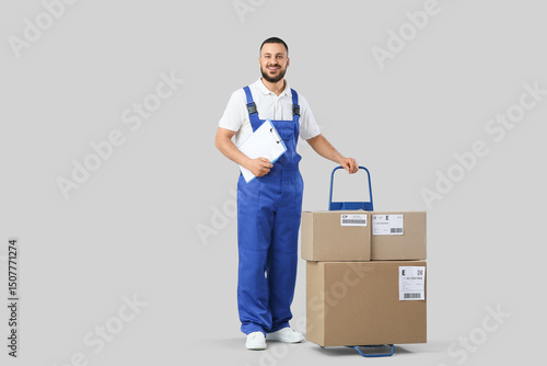 Delivery man with clipboard...