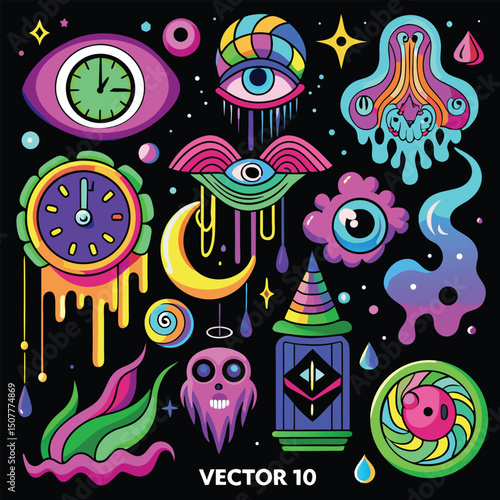 Dreamy Psychedelic Vector Collection