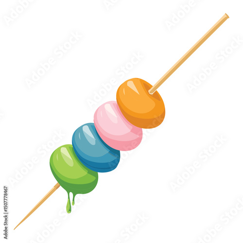 Dango on Stick - Vector Illustration