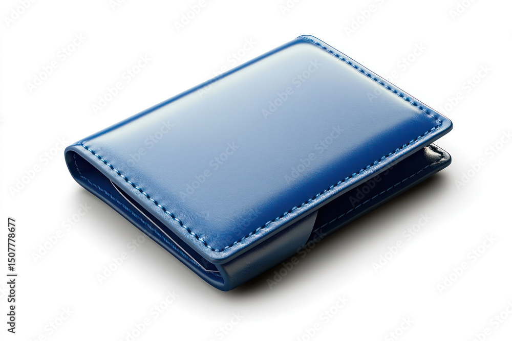 Black leather wallet, a stylish business accessory for currency and cards, isolated on white Black leather wallet, a stylish business accessory for currency and cards, isolated on white