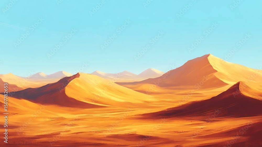 Fototapeta premium Vivid desert landscape under a clear sky.