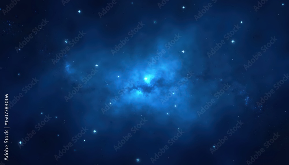 Obraz premium beautiful galaxy aesthetic background dark blue color scattered stars