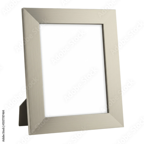 Elegant standing photo frame with empty white center on a black background showcasing its sleek design