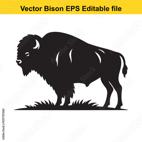 Bison Silhouette Vector for Rustic & Western Designs