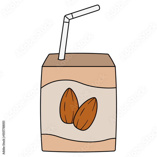 almond milk box vector illustration