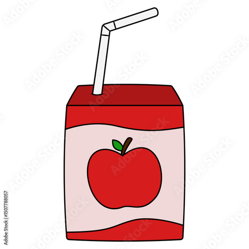 apple juice box vector illustration