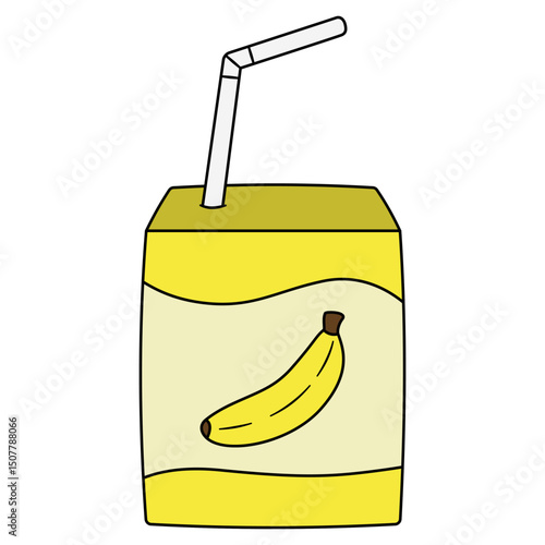 banana juice box vector illustration