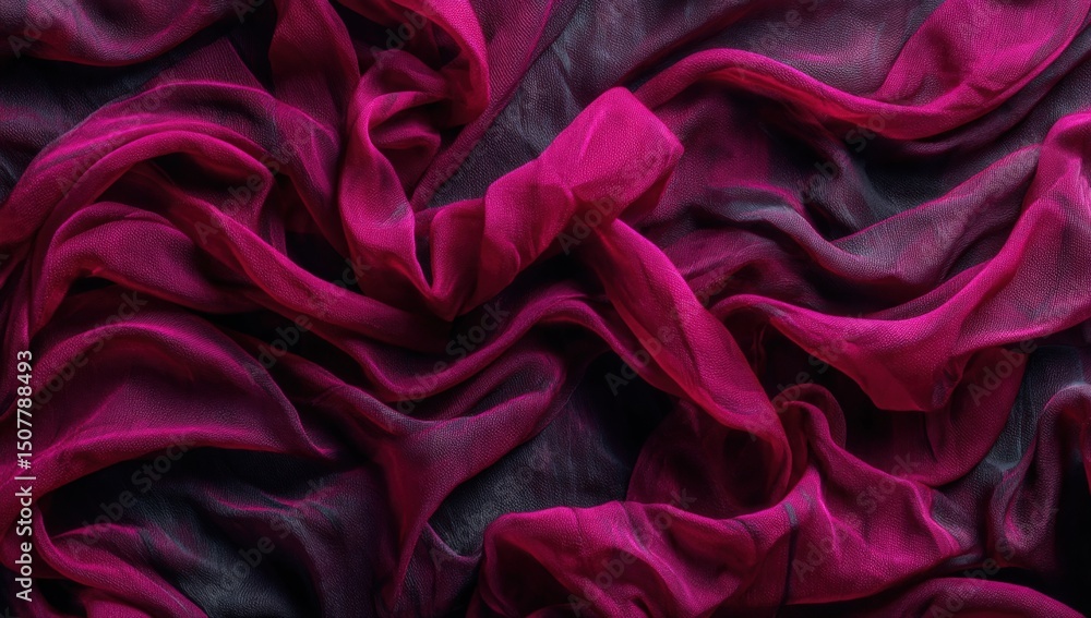 Closeup View Of Draped Pink And Purple Fabric Closeup View Of Draped Pink And Purple Fabric