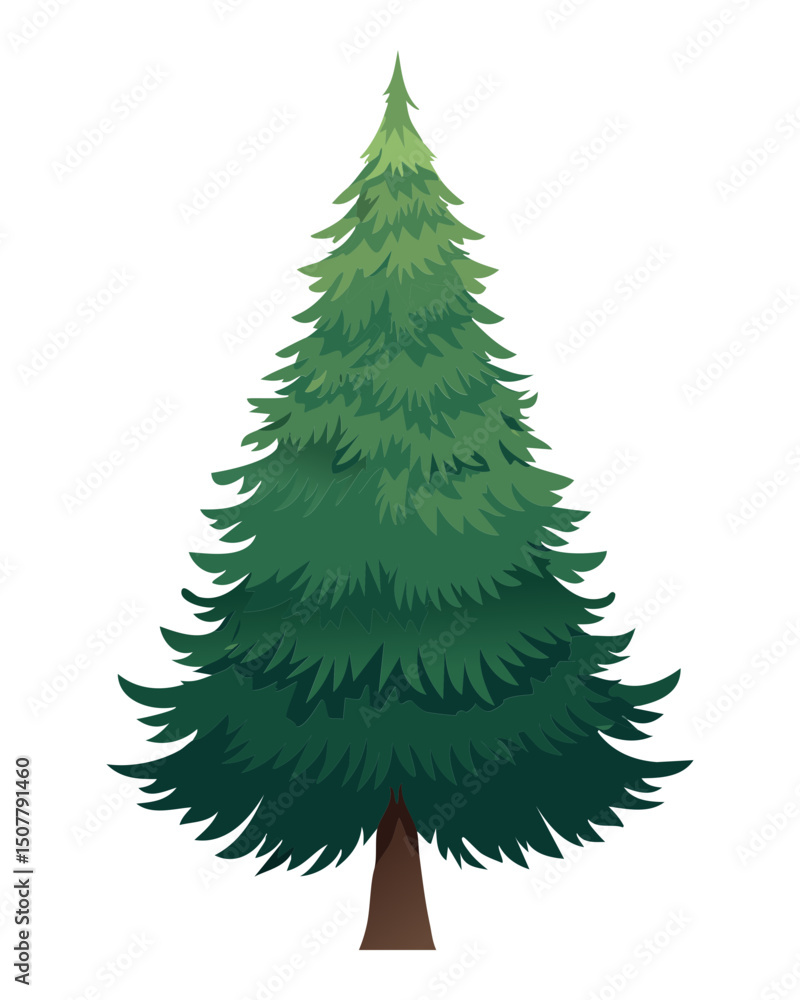 Fototapeta premium Symmetrical pine tree illustration
