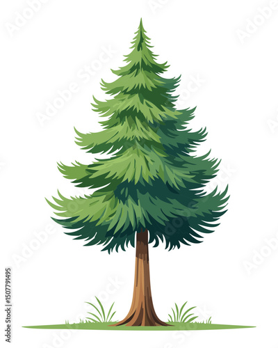 Layered branches pine tree illustration