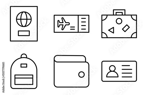Travel Essentials icon set collection