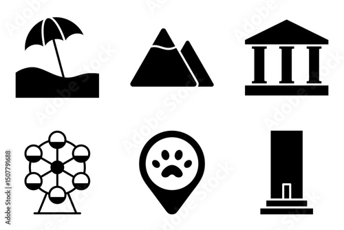 Activities and Attractions icon set