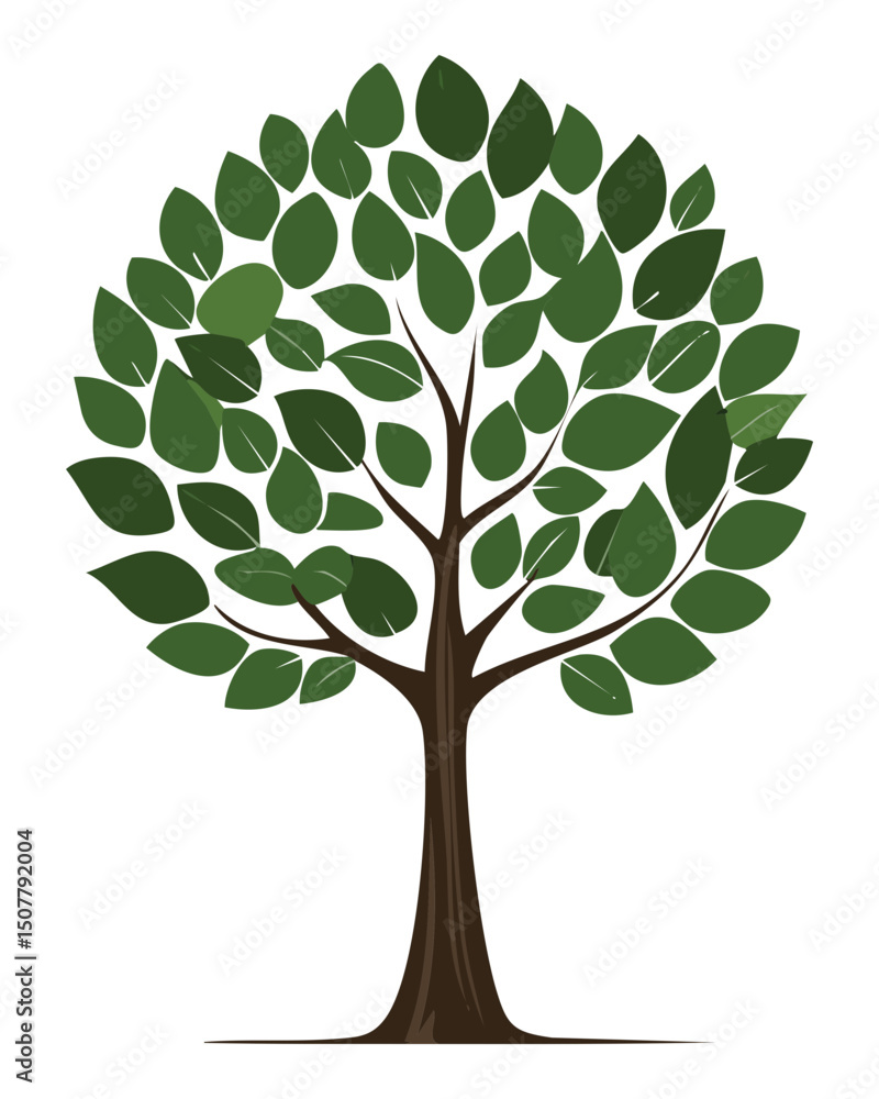 Obraz premium Tree with dense, textured green foliage