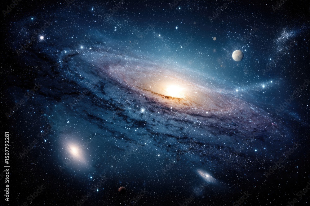 Fototapeta premium Spiral Galaxy In Deep Space