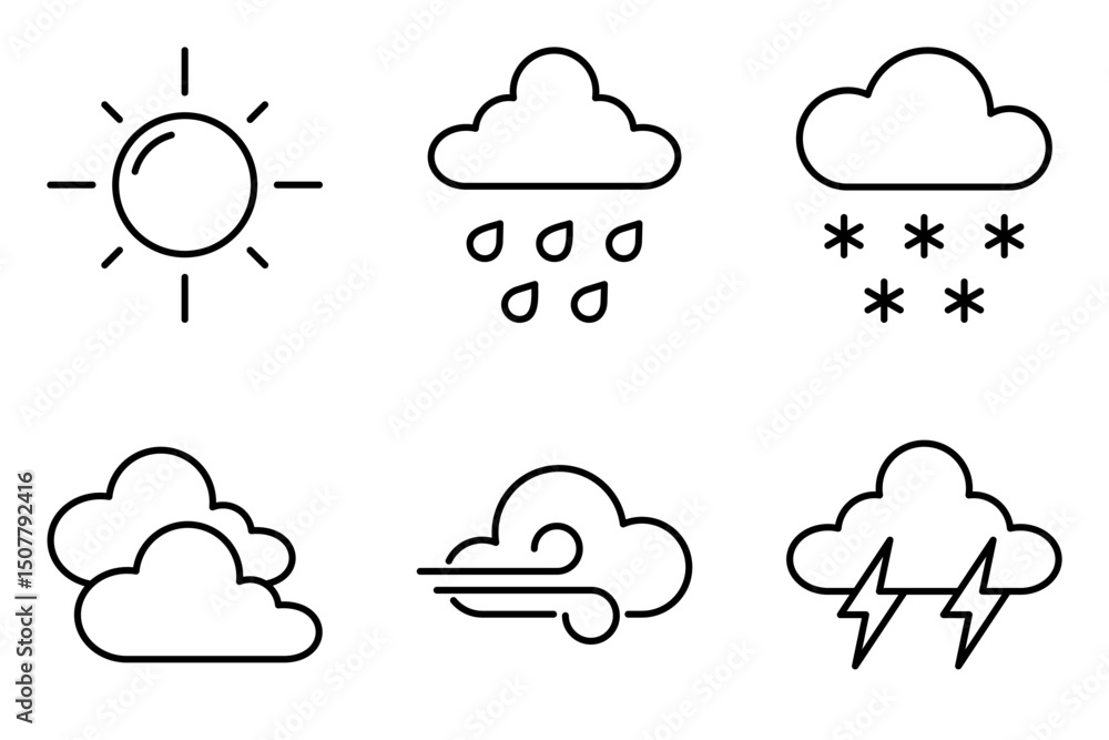 Weather and Climate icon set Weather and Climate icon set