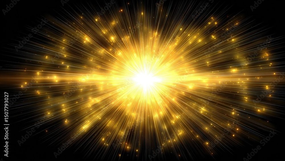 Fototapeta premium Golden Explosion Abstract Graphic Design