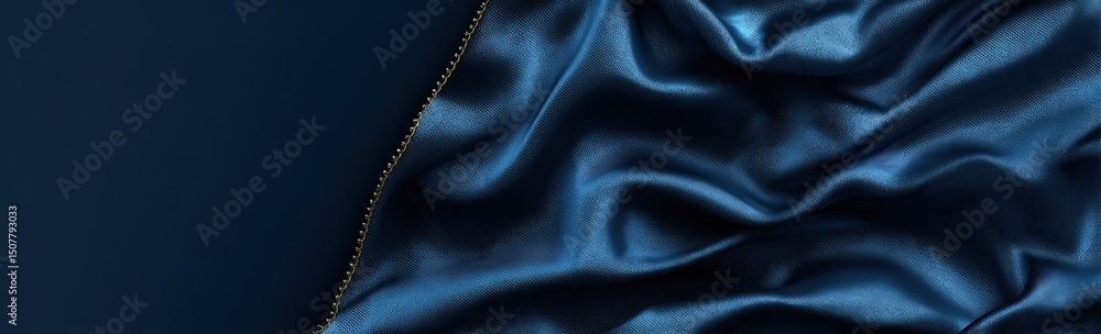 Obraz premium Dark Blue Draped Fabric Texture