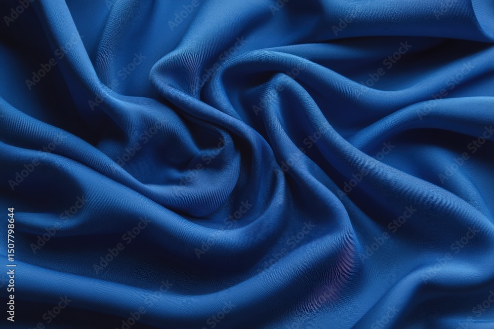 Close Up View Of Wrinkled Blue Fabric Close Up View Of Wrinkled Blue Fabric