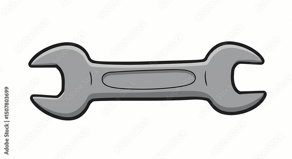Cartoon Wrench: Tool for Repair and Maintenance Cartoon Wrench: Tool for Repair and Maintenance