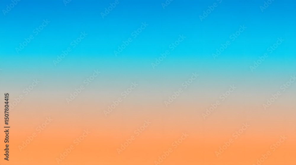 Fototapeta premium Vibrant blue and orange gradient sky blending smoothly, evoking a sense of serene harmony and boundless energy