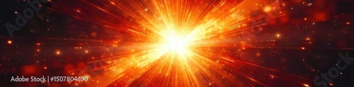 Intense burst of light radiating outwards, resembling a star exploding with fiery energy Perfect for science fiction, cosmic, or energy-related projects , abstract, solar, shine