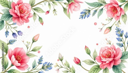 Delicate watercolor floral pattern, perfect for spring events , nature, flyer, pattern