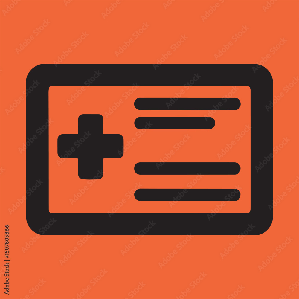 Obraz premium Medical id card icon flat design