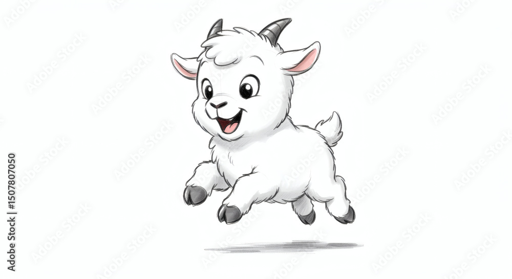 Naklejka premium white Goat