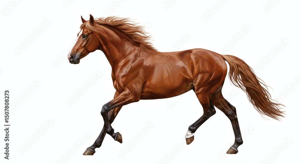Naklejka premium horse isolated on white background