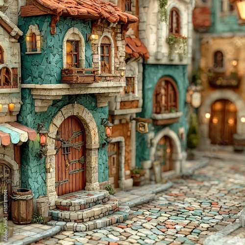 Miniature Town Street Scene.