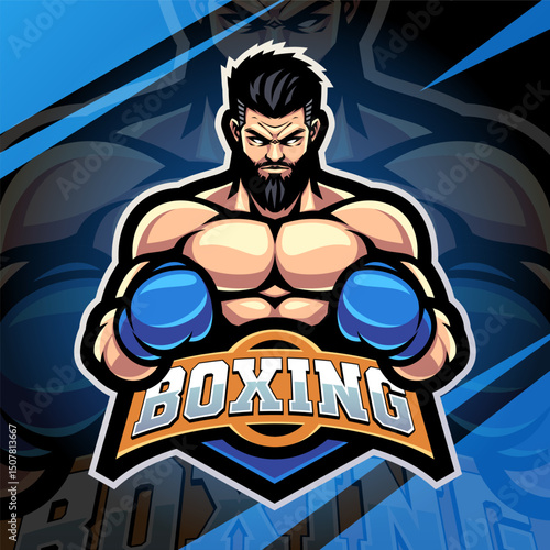 Boxing esport mascot logo design