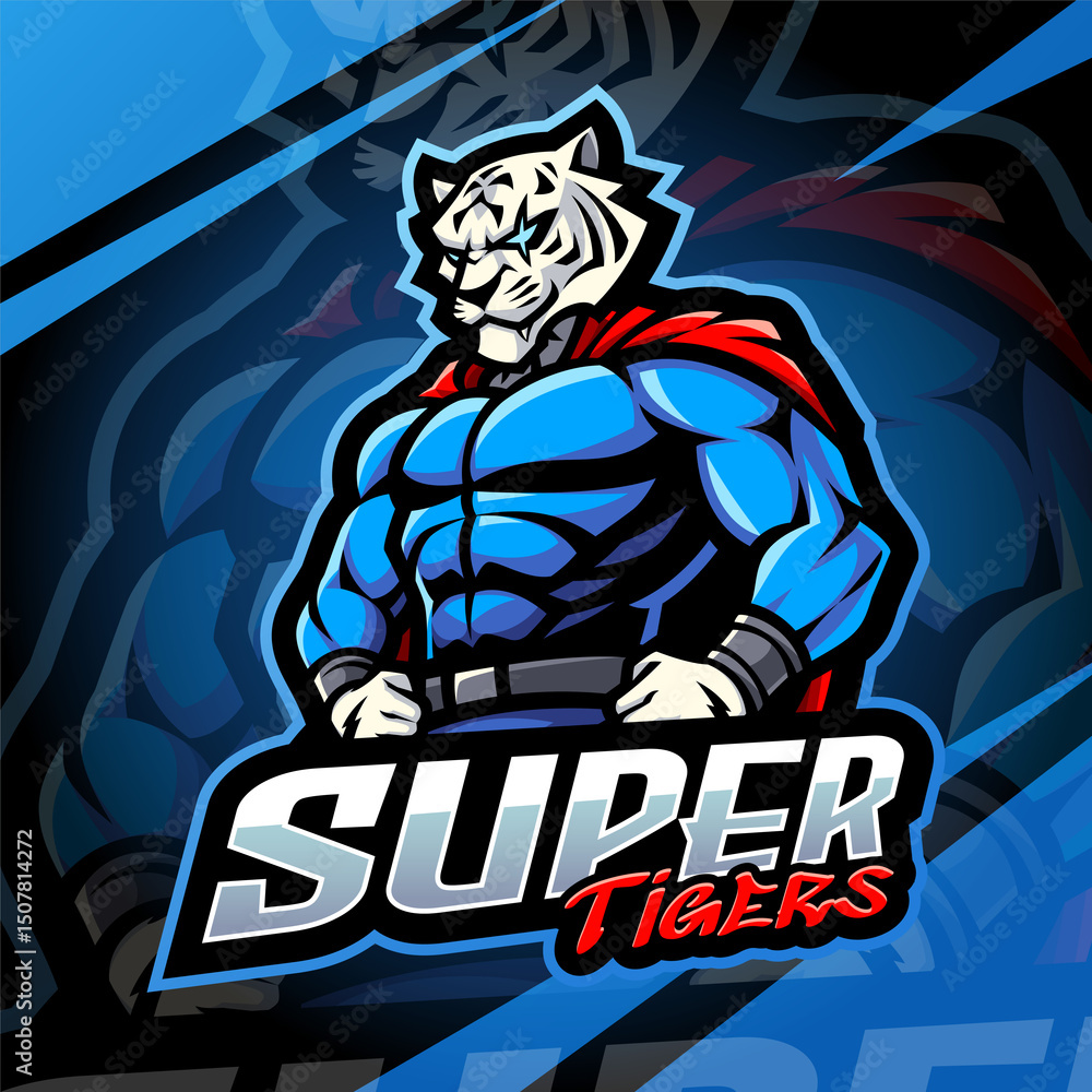 Super tiger esport mascot logo design Super tiger esport mascot logo design