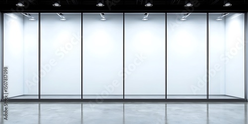 Bright retail space with glass storefront and polished concrete floor