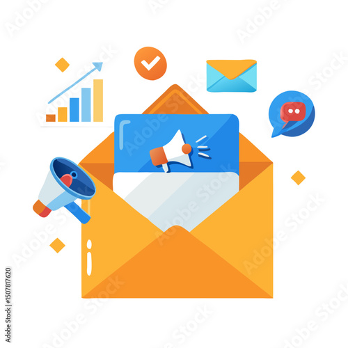 email marketing icon on white background