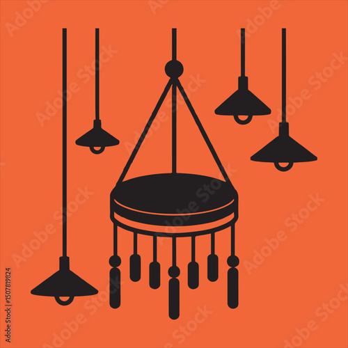 Modern hanging lamps silhouette design