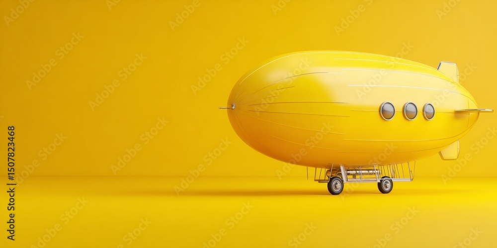 Fototapeta premium Bright Yellow Airship Design