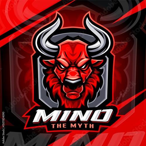 Minotaur esport mascot logo design