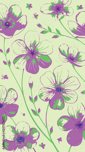 Flower Seamless Pattern , Floral Seamless Pattern.