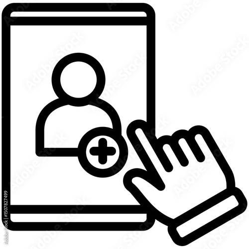 Create User outline, mini illustration icon. use for modern concept, print, UI, UX kit, web and app development. Vector related to account management, ecommerce, banking and finance.