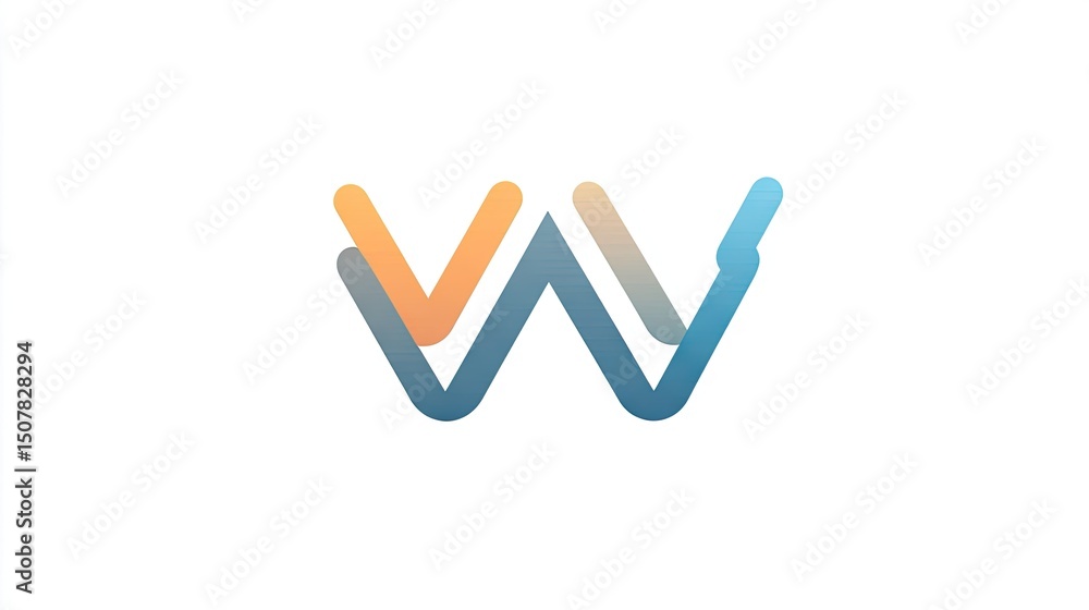 Stylish letter W design. Stylish letter W design.