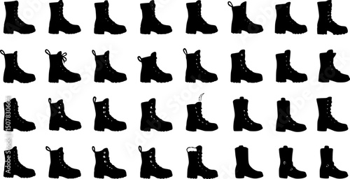 rubber boot doodle line art, black outline, vector and illustration, coloring book page line art drawing
