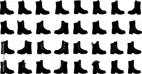 rubber boot doodle line art, black outline, vector and illustration, coloring book page line art drawing
