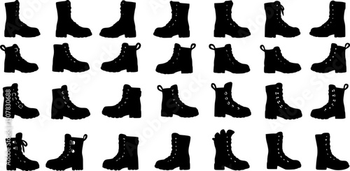 rubber boot doodle line art, black outline, vector and illustration, coloring book page line art drawing
