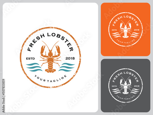 fresh lobster logo vector