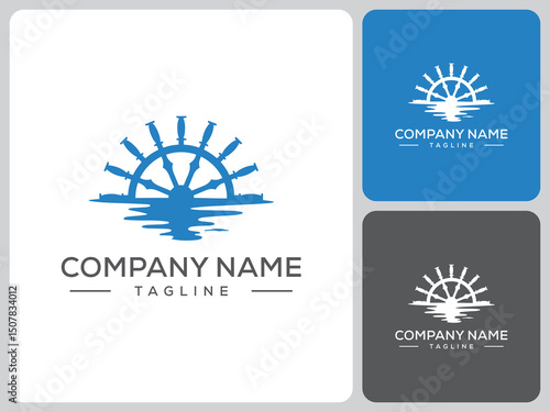 vector logo of ship rudder