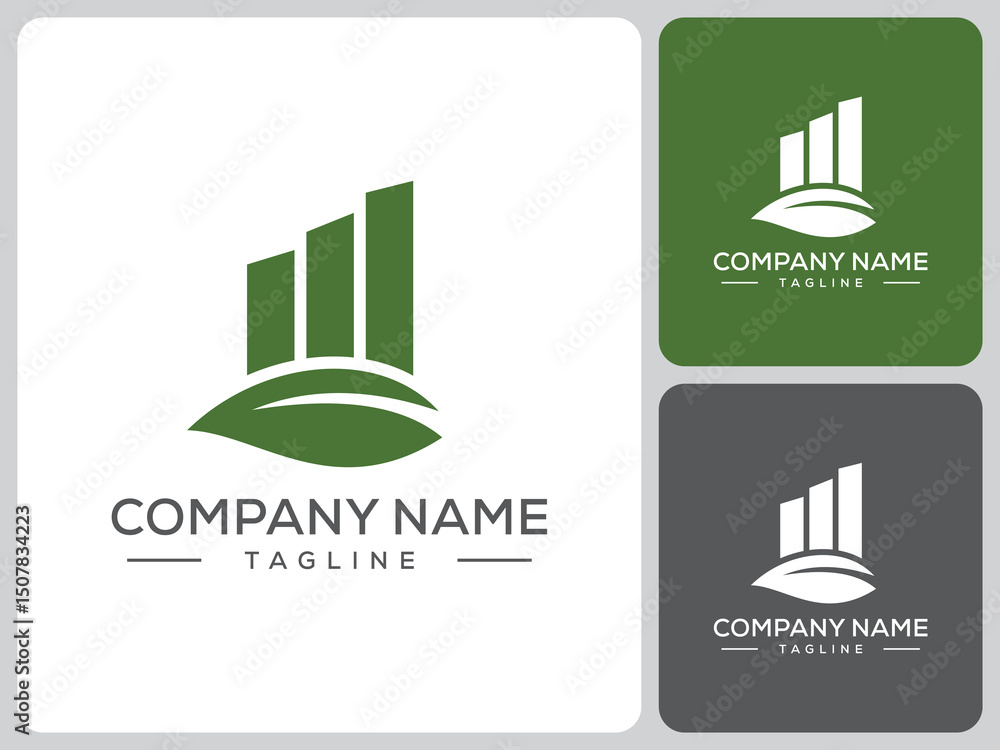 Naklejka premium green finance logo vectors